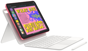 Egy képen az iPad, a Magic Keyboard Folio és az Apple Pencil.