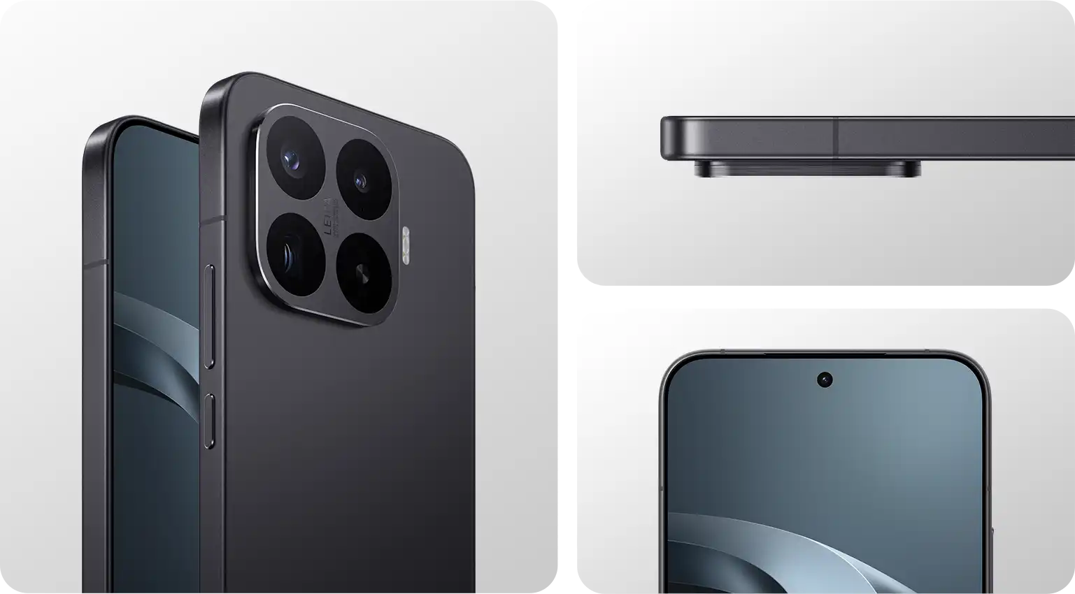 Xiaomi 17T Pro fekete színben, közeli kamera- és kijelző-részletekkel