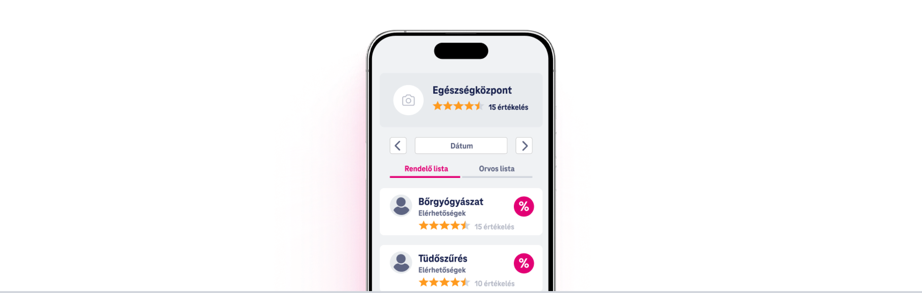 Egészségügyi kérdőív grafikus bemutatása, vérnyomás, koleszterinszint és BMI értékkel.